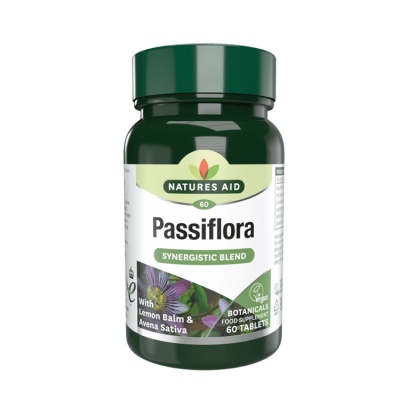 Natures Aid Passiflora, Lemon Balm & Avena Sativa 60 tabs